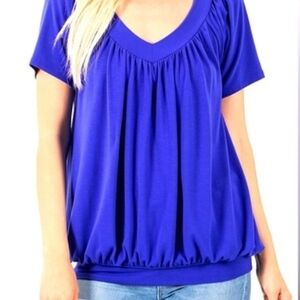 V-Neck Short Sleeve Shirring Top

RT-2350 XL BRIGHT BLUE